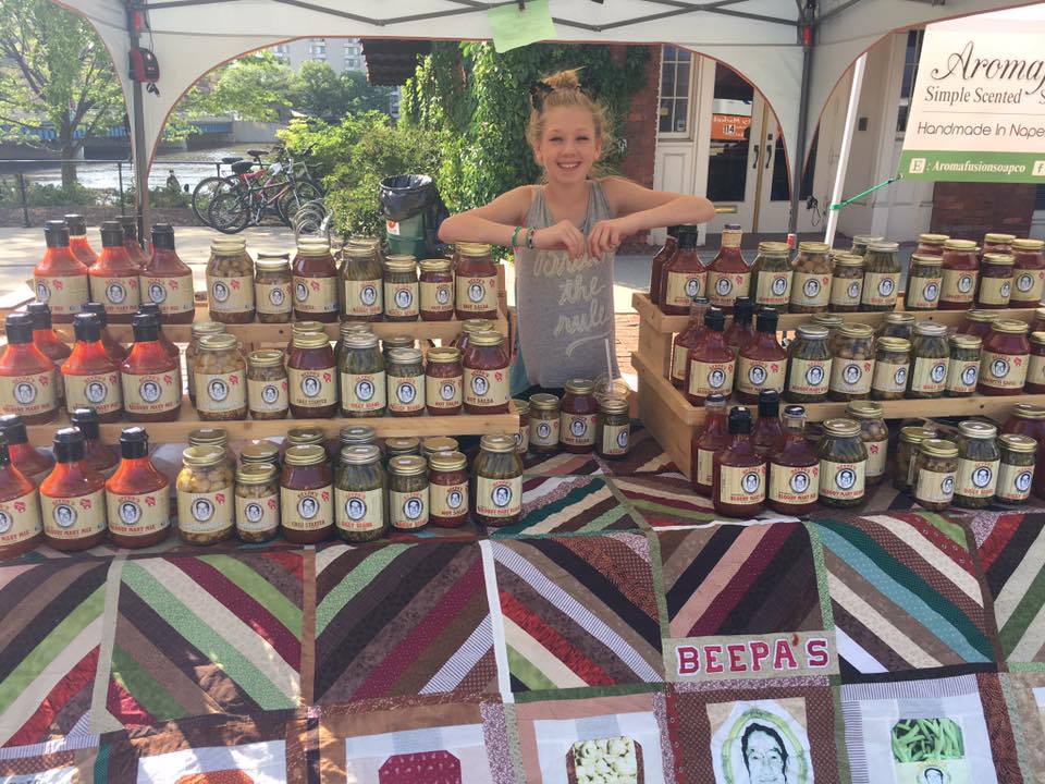 Beepa's products at the farmers market